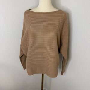 [Ralph Lauren] Women's Camel Boat Neck Sweater - Size Petite Small